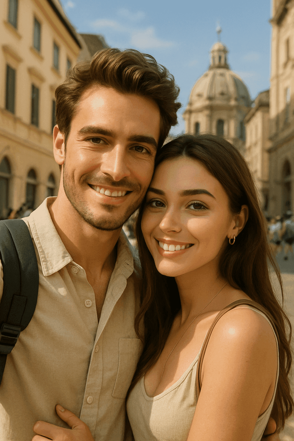 AI Polaroid cartoon style transformation - Portrait photography converted to vintage cartoon illustration with soft pastel colors